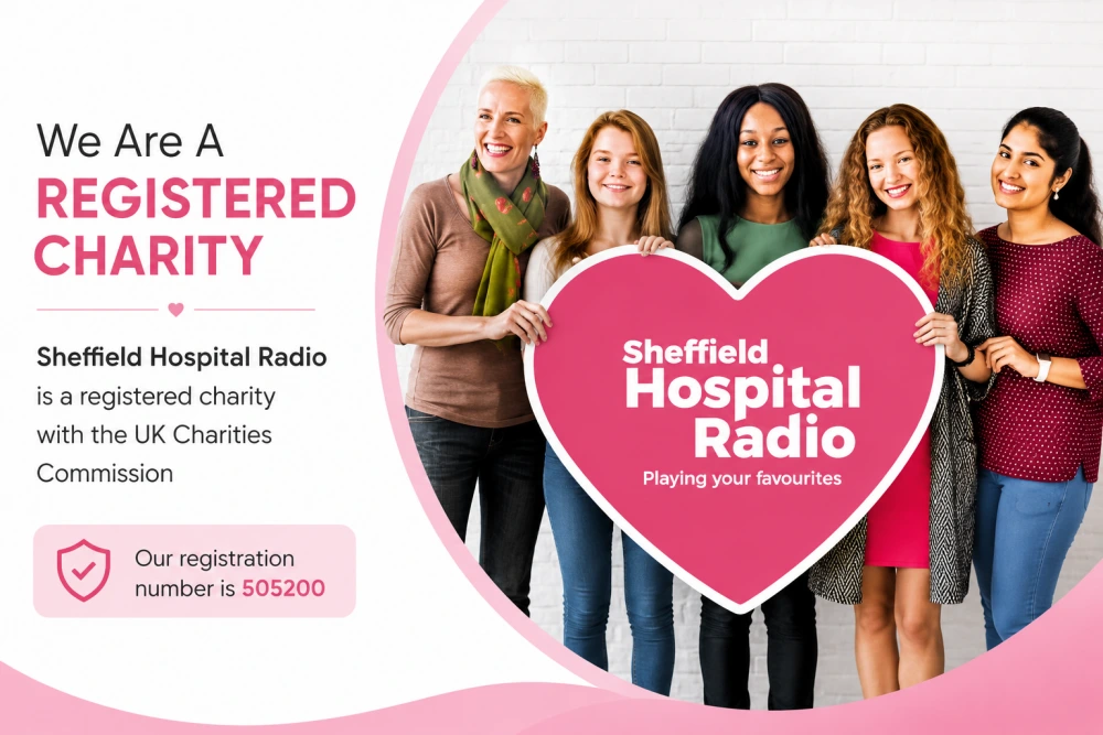 Charity sign with a group of young women